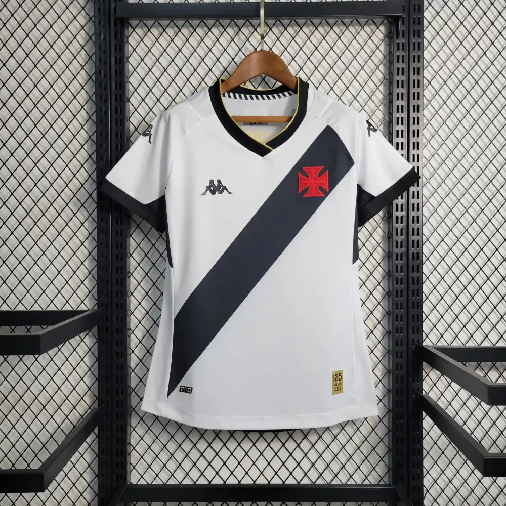 Camisa Vasco da Gama Away 23/24 Feminina - Branca e Preta