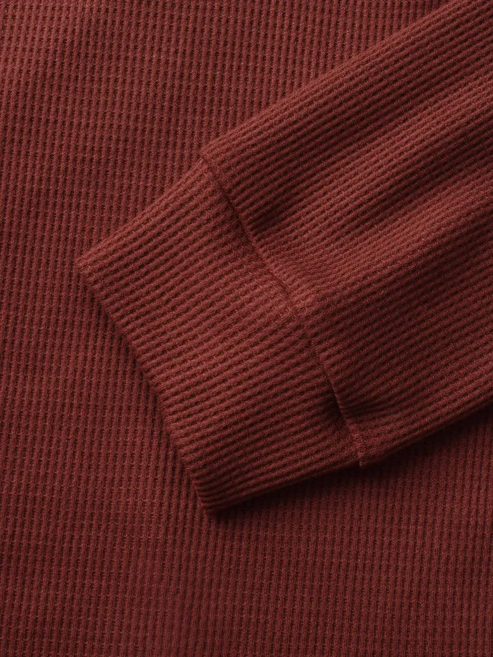 Solid Waffle Knit Overlap Hem T-Shirt