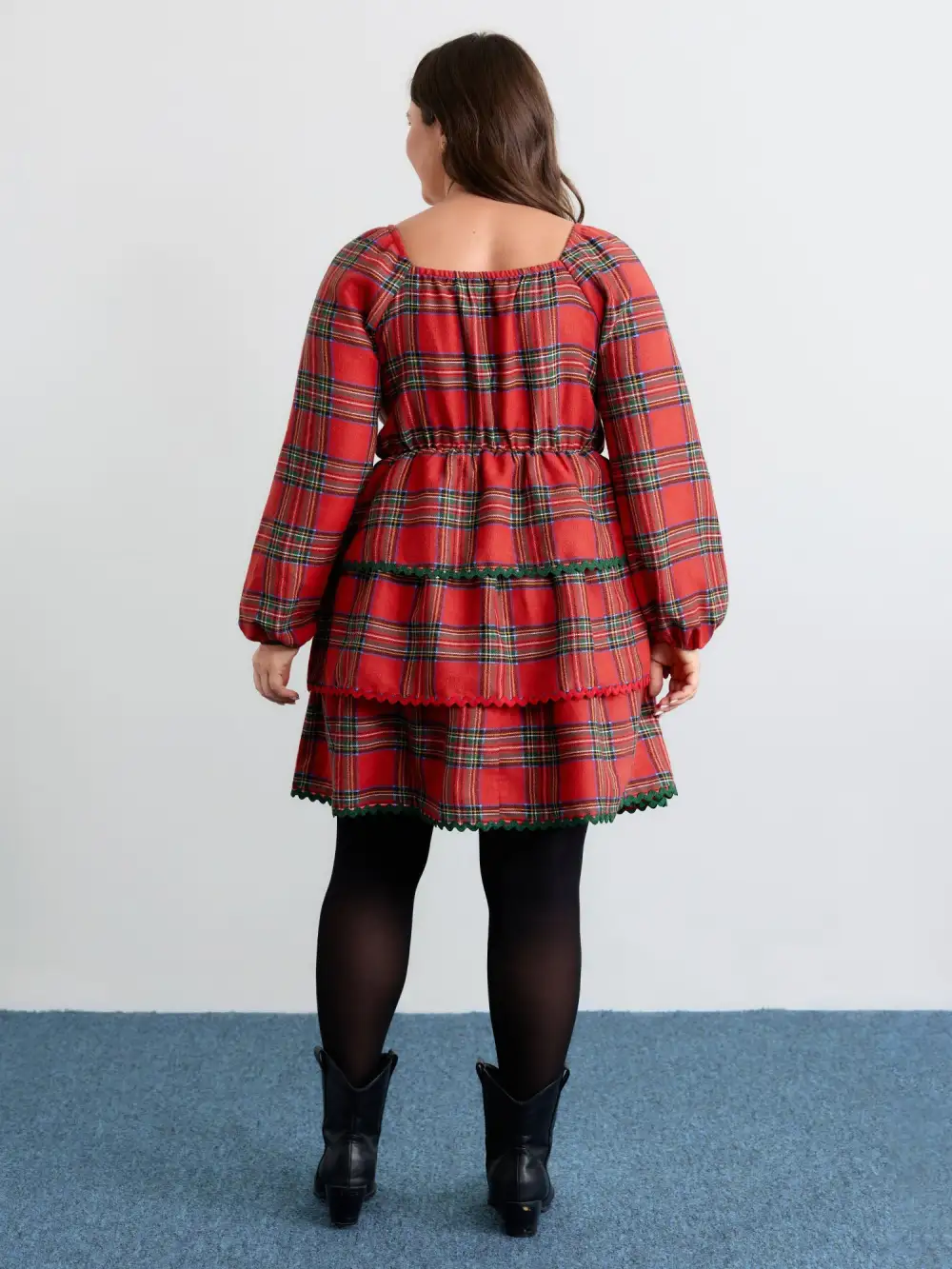 Sweet Holidays Ribbon Tiered Knee Dress