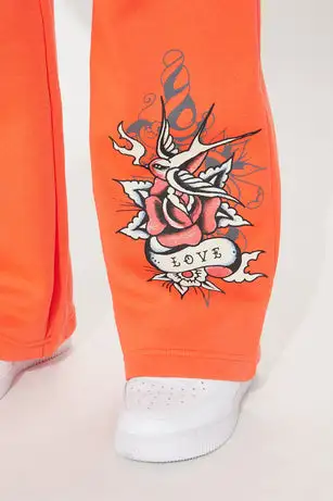 Ed Hardy Panther Rose Pant - Peach