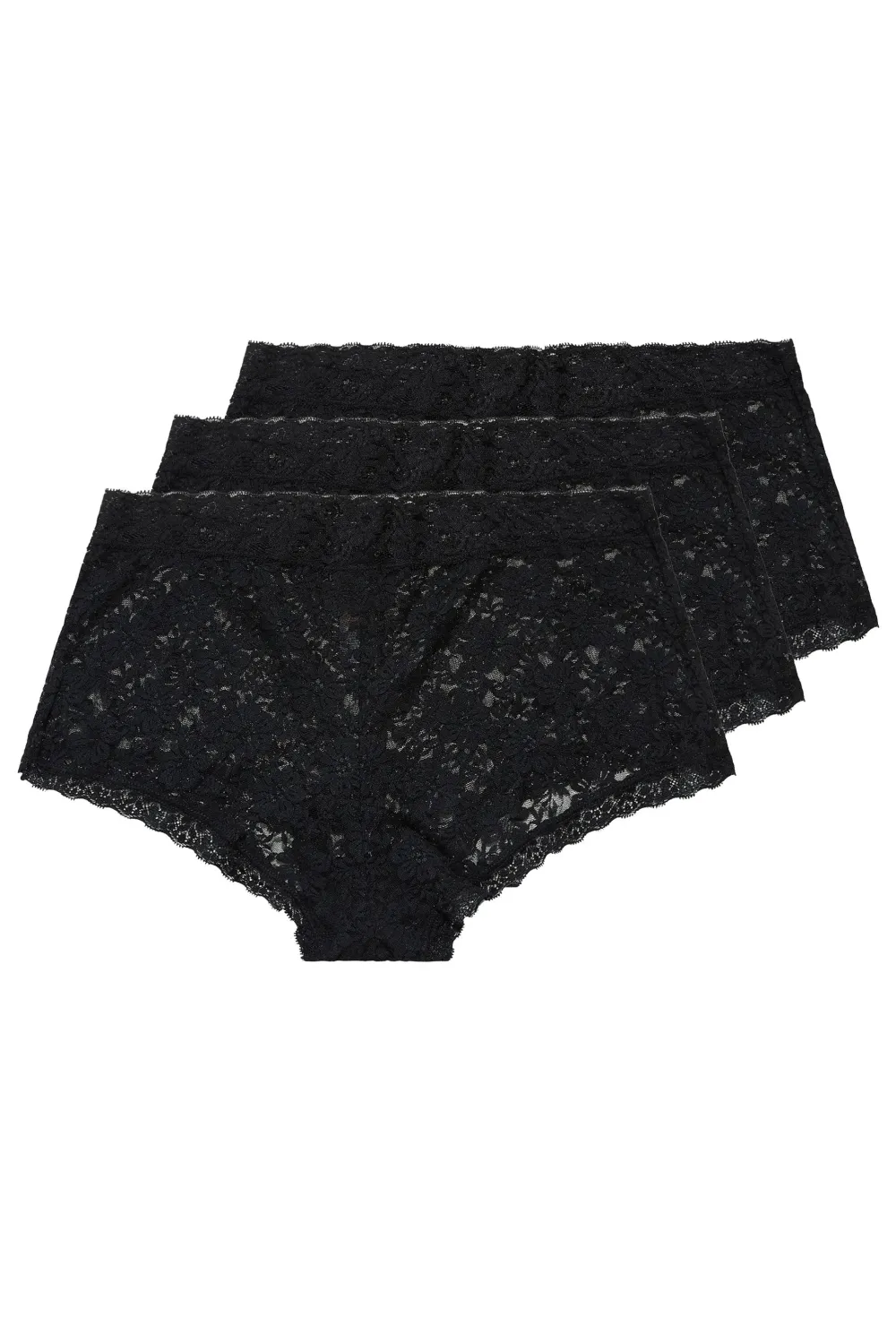 YOURS 5 PACK Curve Black Cotton High Waisted Full Briefs