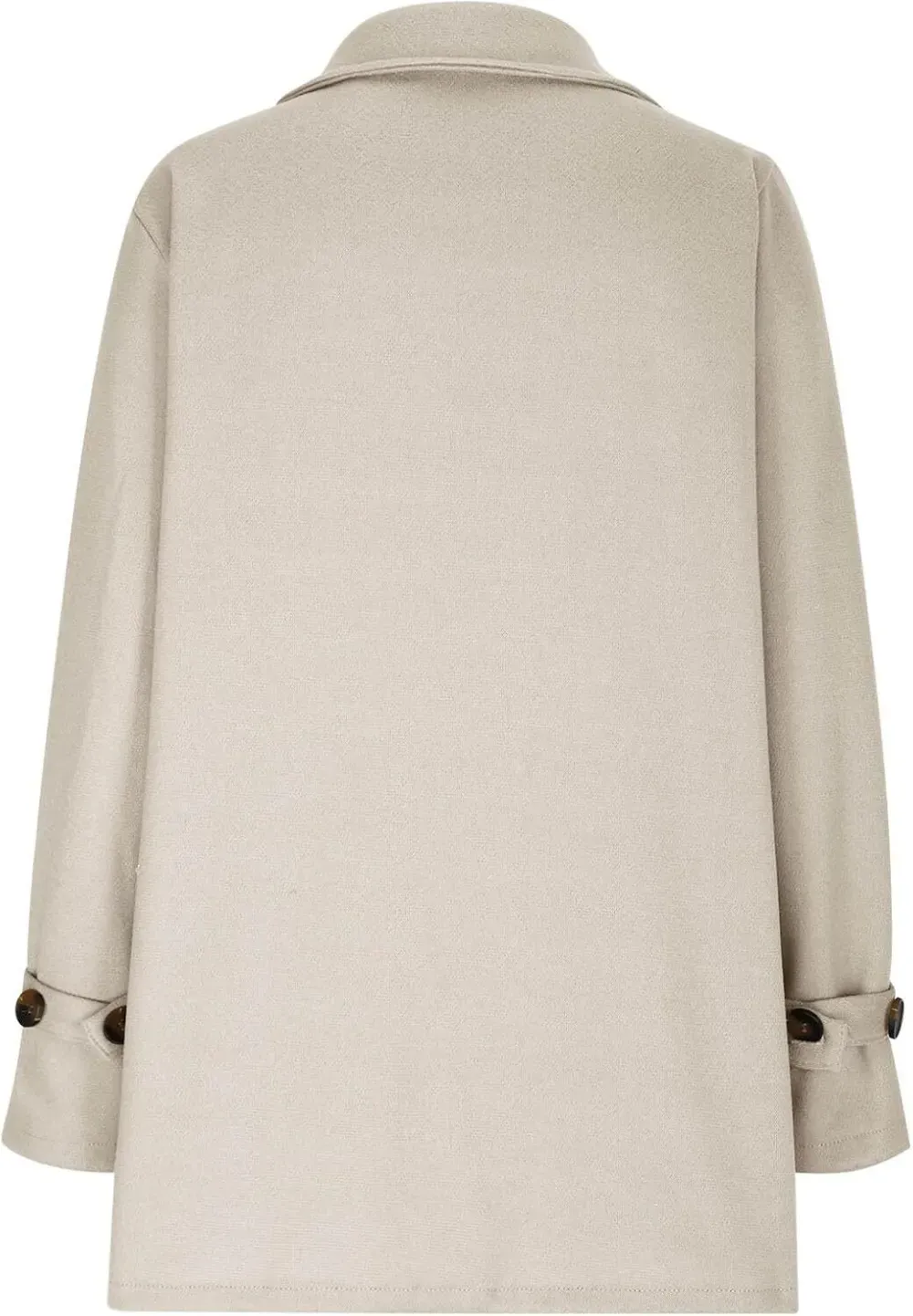 Women Wool Blend Coat 2024 Fall Lapel Single Breasted Mid Length Trench Coat Jacket Open Front Solid Long Sleeve Jacket