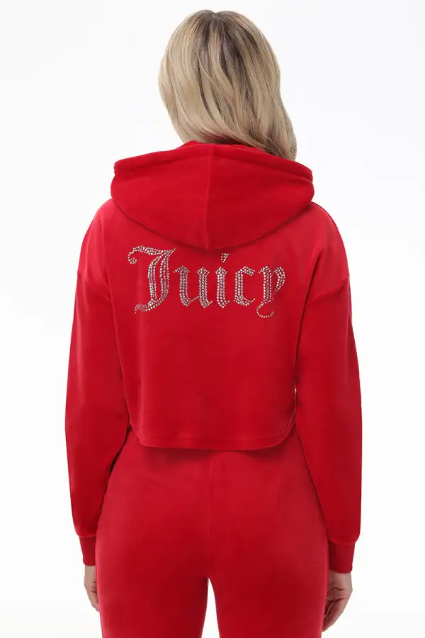 Big Bling High Low Cropped Hoodie