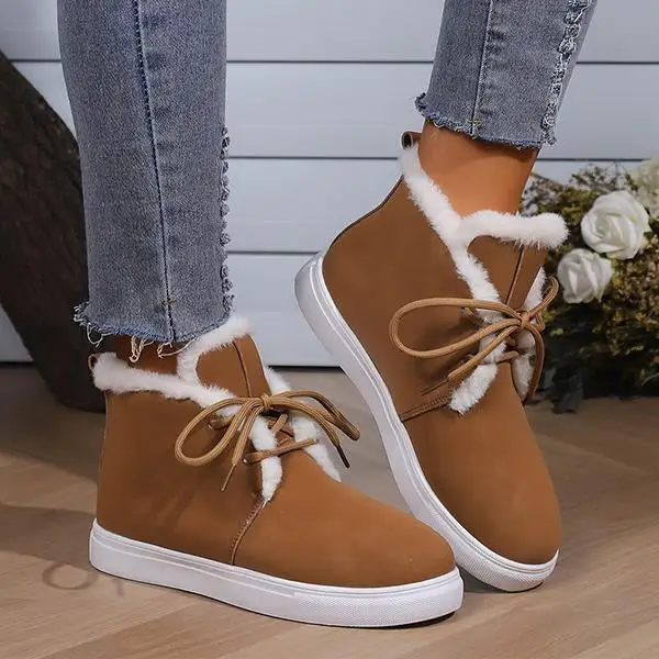 Women's Casual Thick Sole Lace Up Snow Boots 17182477S