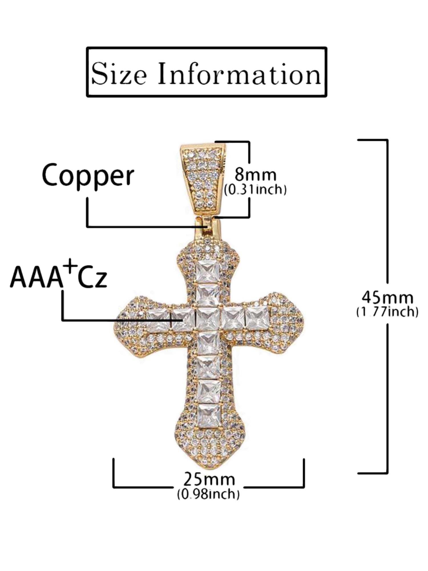 Corss Full Diamond Necklace-1514