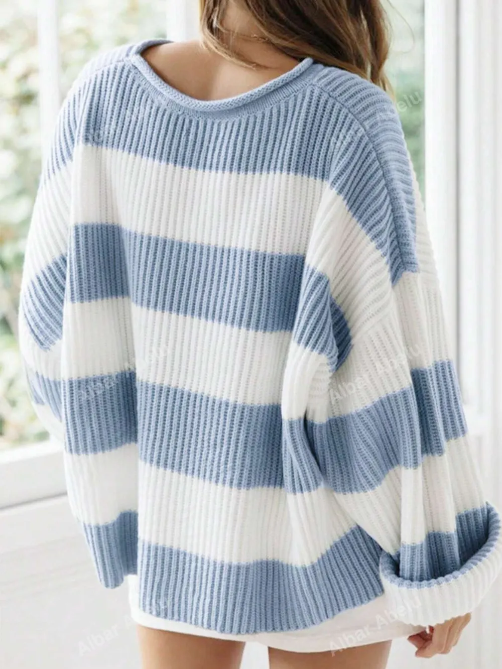 Color Block Drop Shoulder Sweater