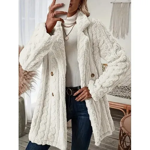 Women's Fleece Jacket Casual Jacket Hoodie Jacket Comfortable Breathable Zipper Pocket Casual Solid Color Vacation Street Casual Daily Wear Zipper Regular Hooded Regular Fit Long Sleeve Outerwear