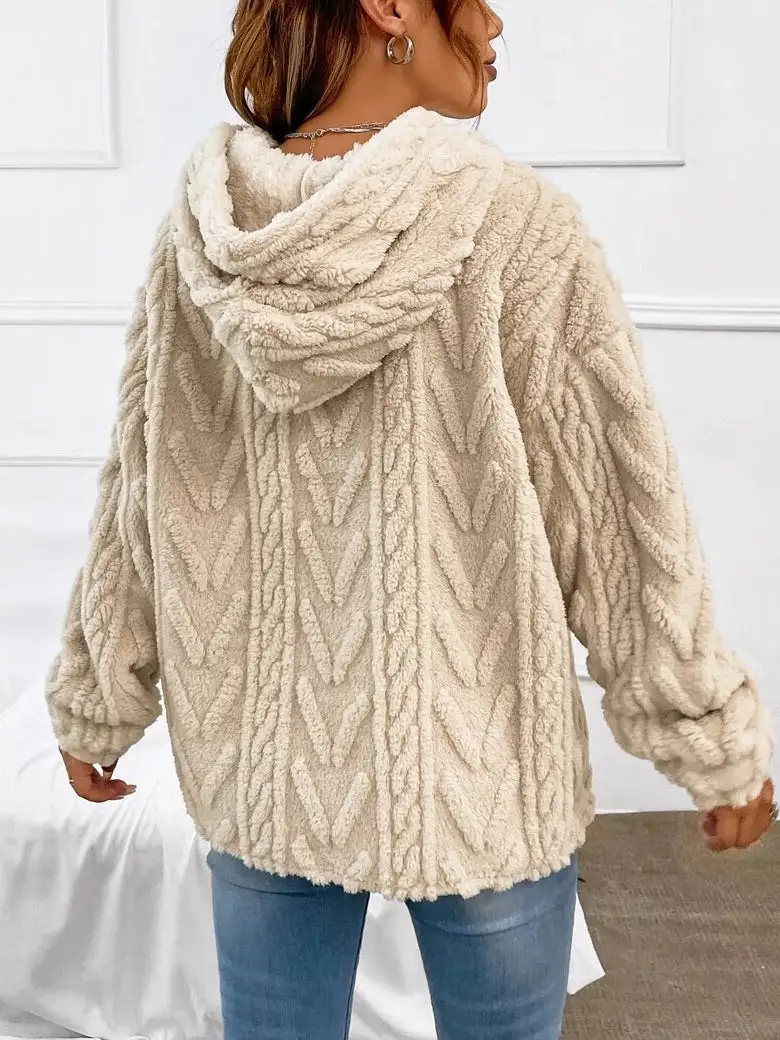 Fluff/Granular Fleece Fabric Casual Long sleeve Plain Sweatshirt