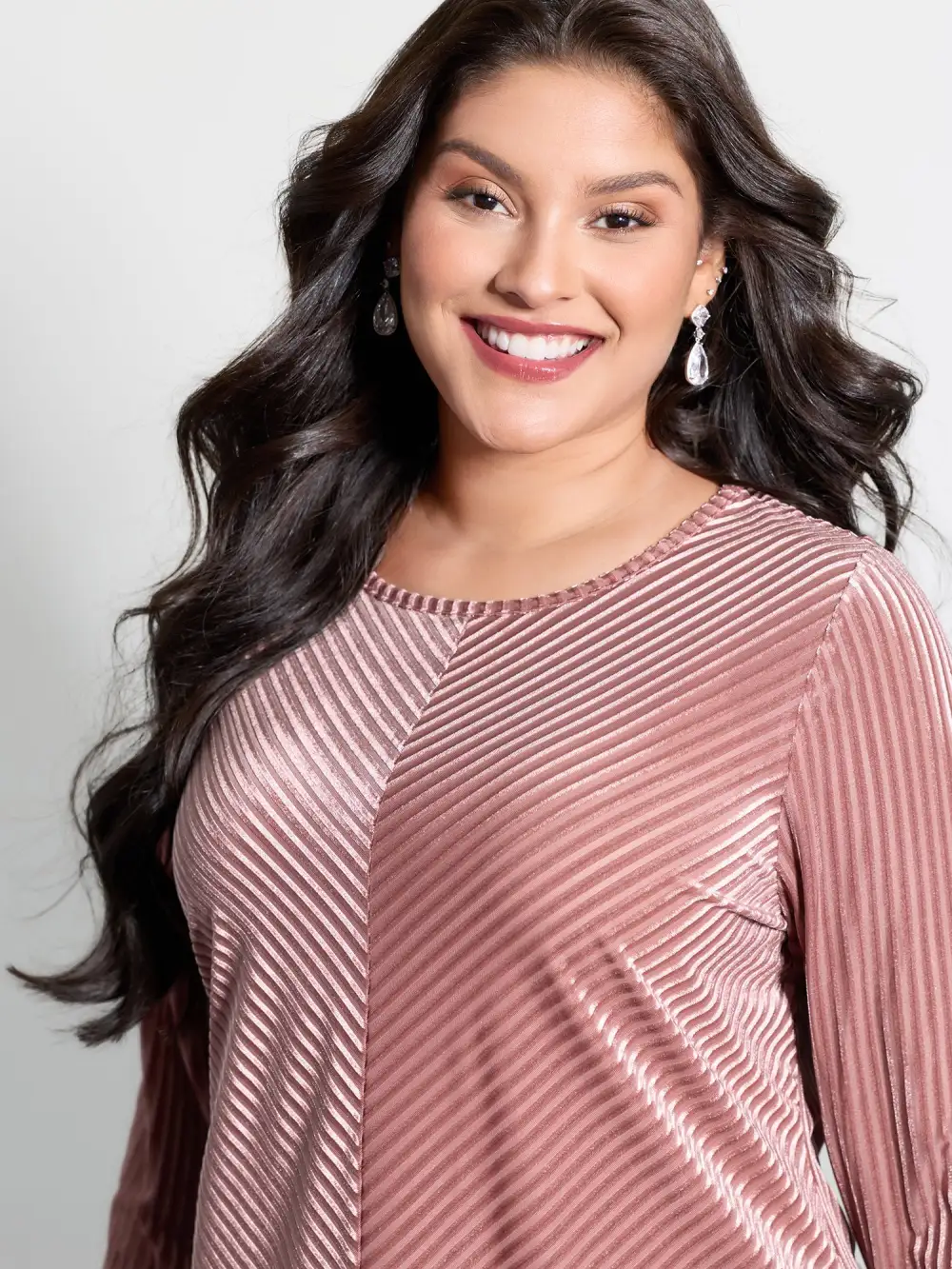 Velvet Laser Cut Stripe Sheer T-Shirt