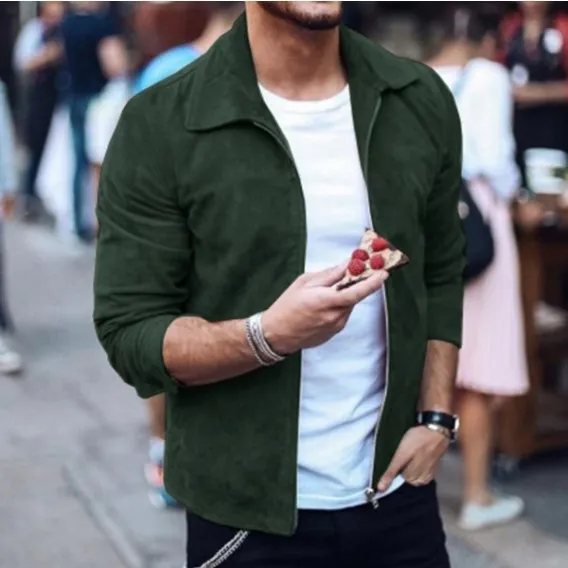 Men's Deerskin Velvet Jacket Small Coat