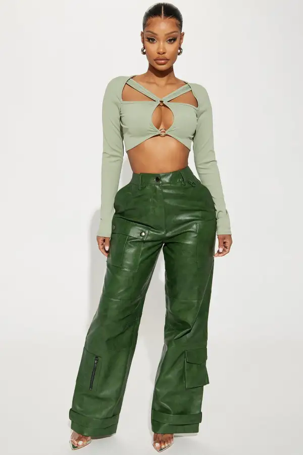 On My Love Cut Out Top - Sage