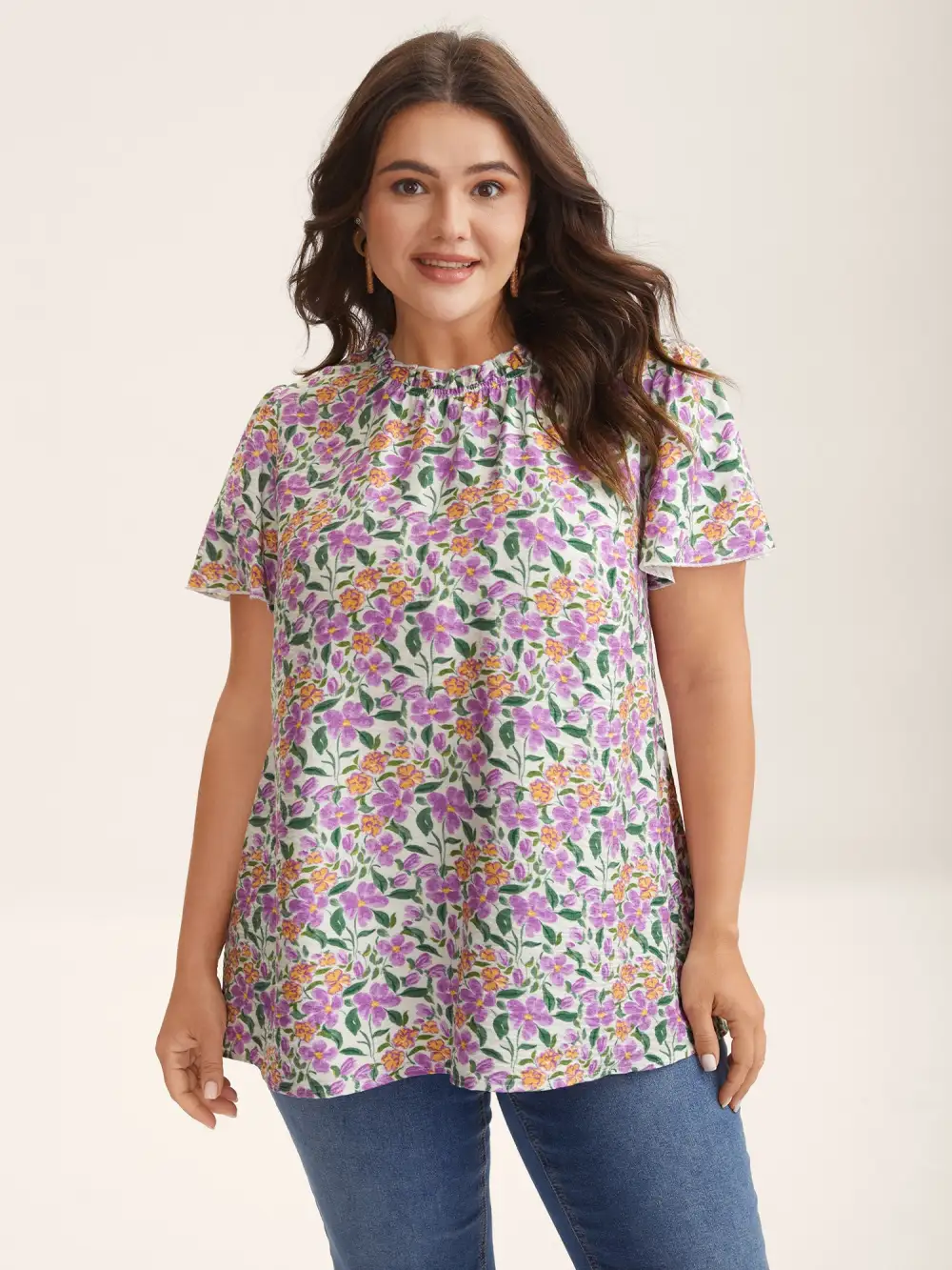 In Full Bloom Mock Neck Shirt
