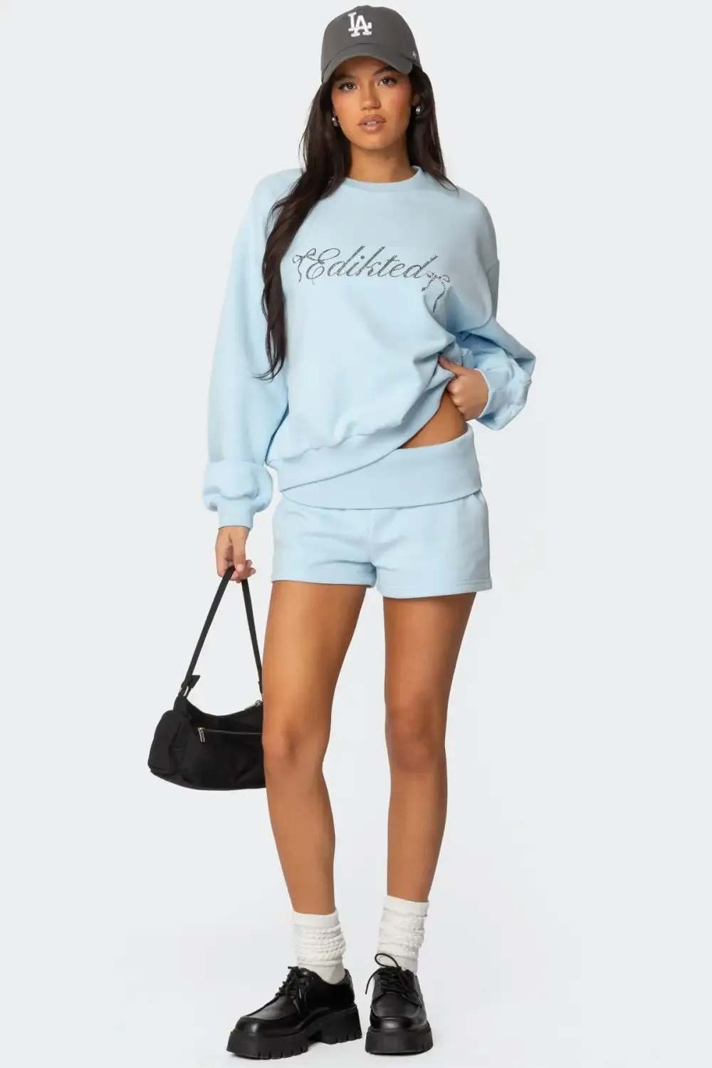 Super Edikted Rhinestone Oversized Sweatshirt