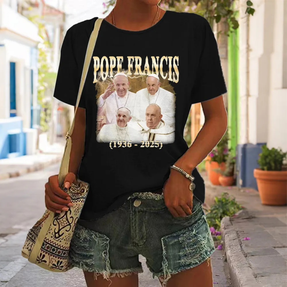 Women's Rip 1936-2025 Print Short Sleeve Round Neck Cotton T-Shirt