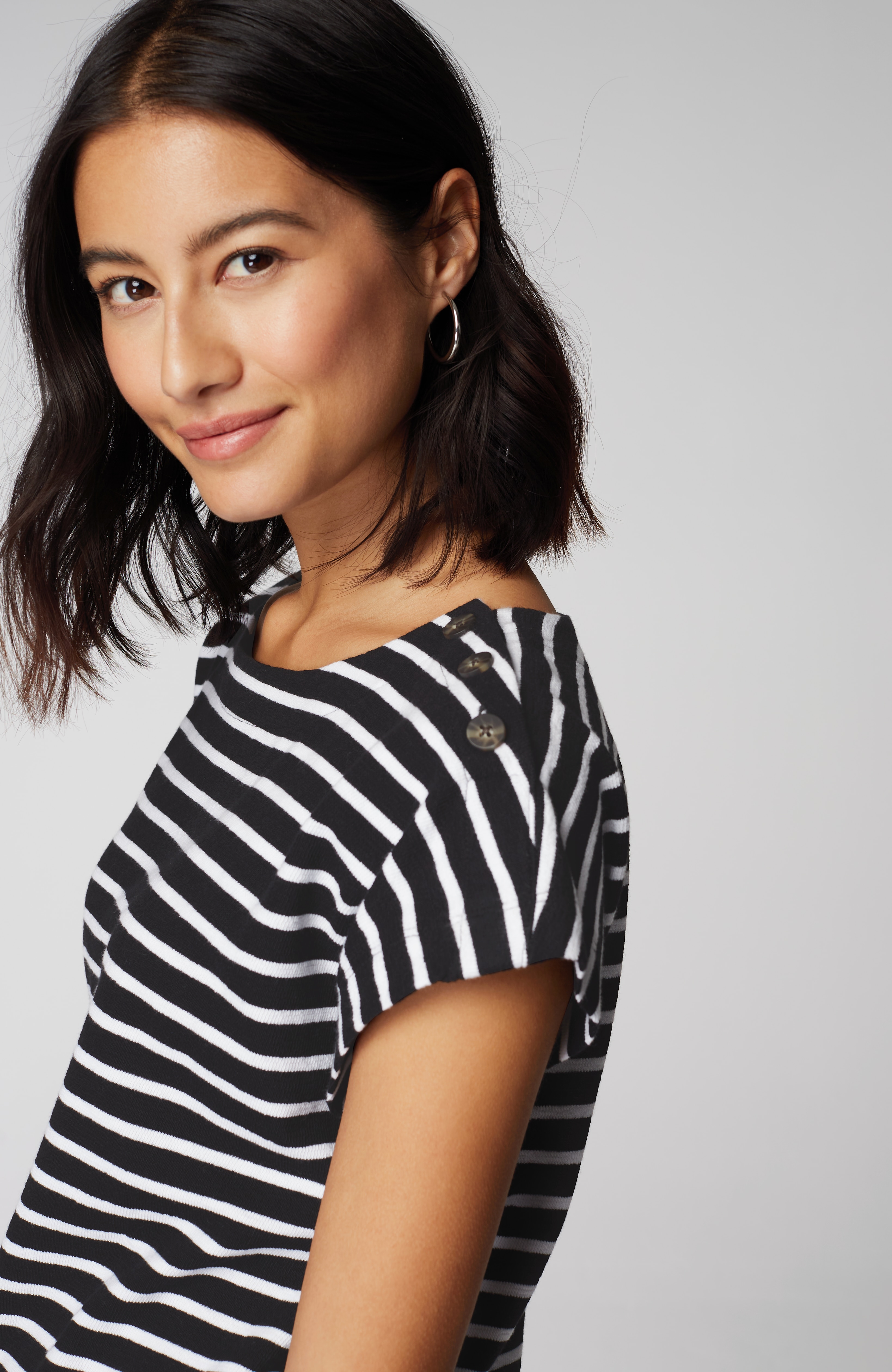 Button-Shoulder Top