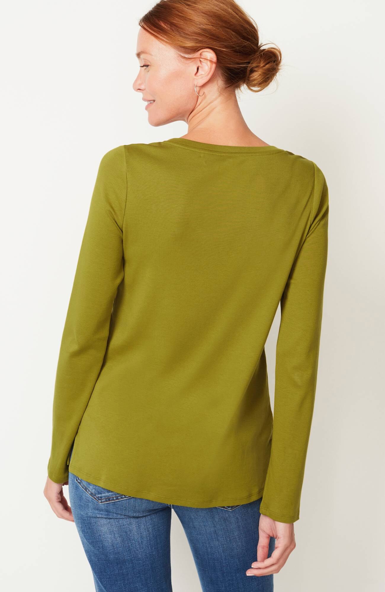 long-sleeve pima crew-neck tee