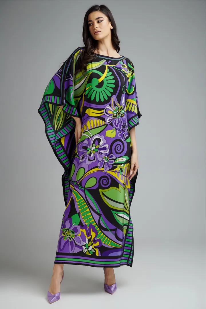 Coco bella Colour magic MIDI Kaftan Dress- One Size AU 12-18