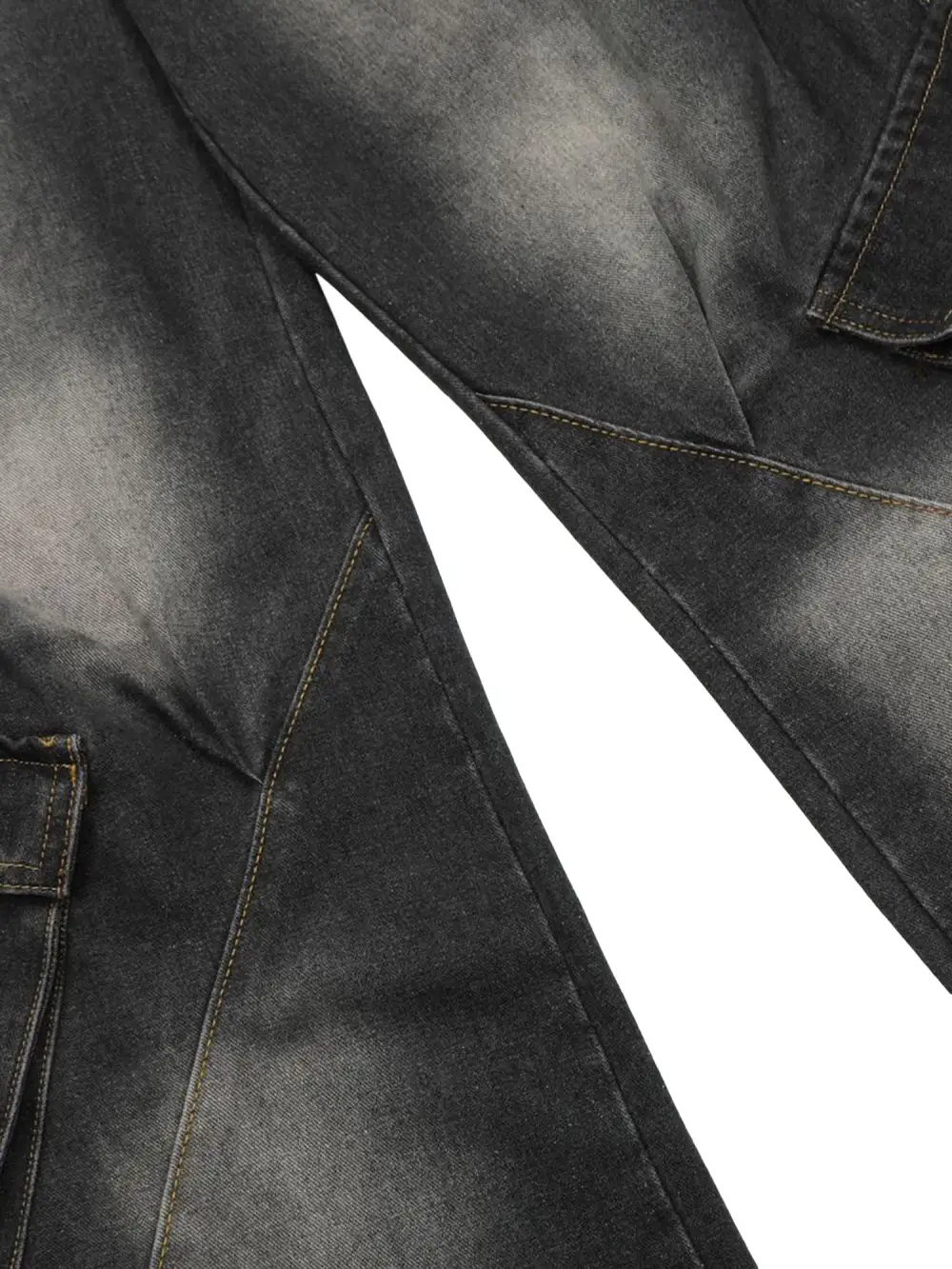 Washed Distressed Workwear Hip-Hop Jeans