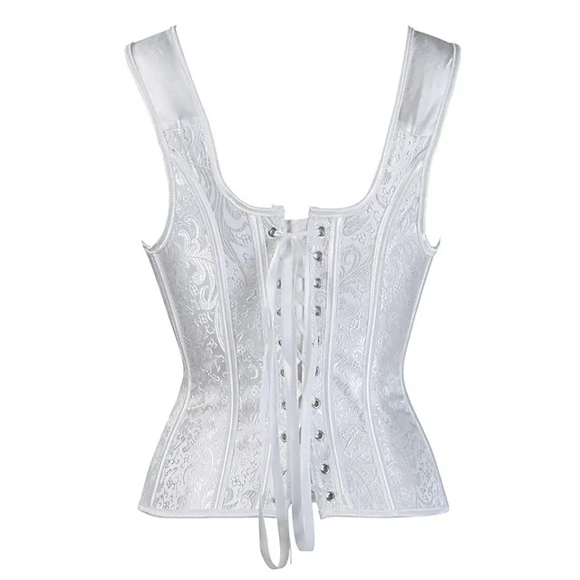 Corset Women's Corsets Halloween Wedding Party Party & Evening Plus Size Black White Purple Breathable Overbust Corset Zipper Lace Up Backless Tummy Control Push Up Flower All Seasons