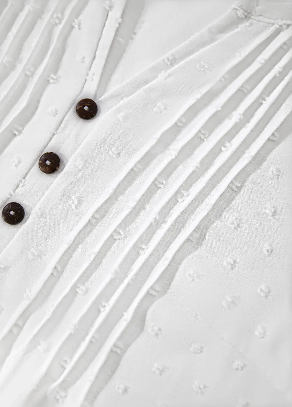 White Embroidery Short Sleeve Split Neck T Shirt