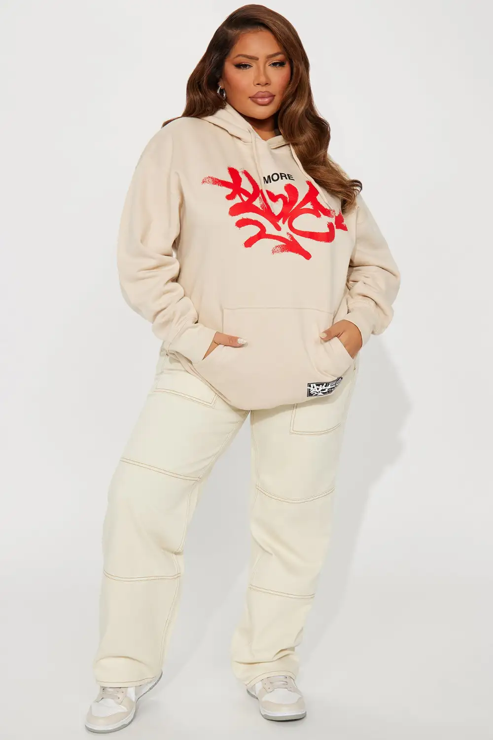 Love More Graphic Hoodie - Taupe