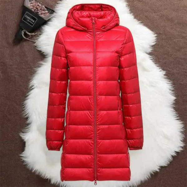 Helsa Long Padded Jacket | Red