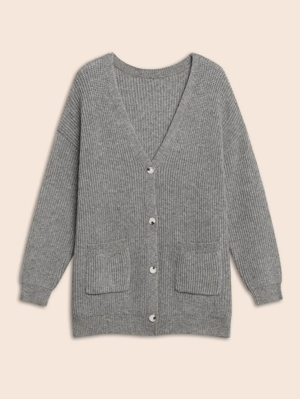 Supersoft Ribbed Drop Shoulder Wool Cardigan