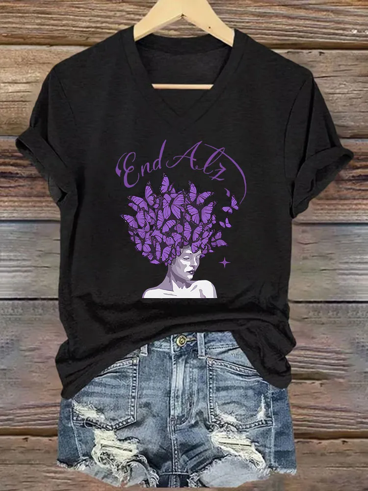 Women's Alzheimer's Print Casual T-Shirt
