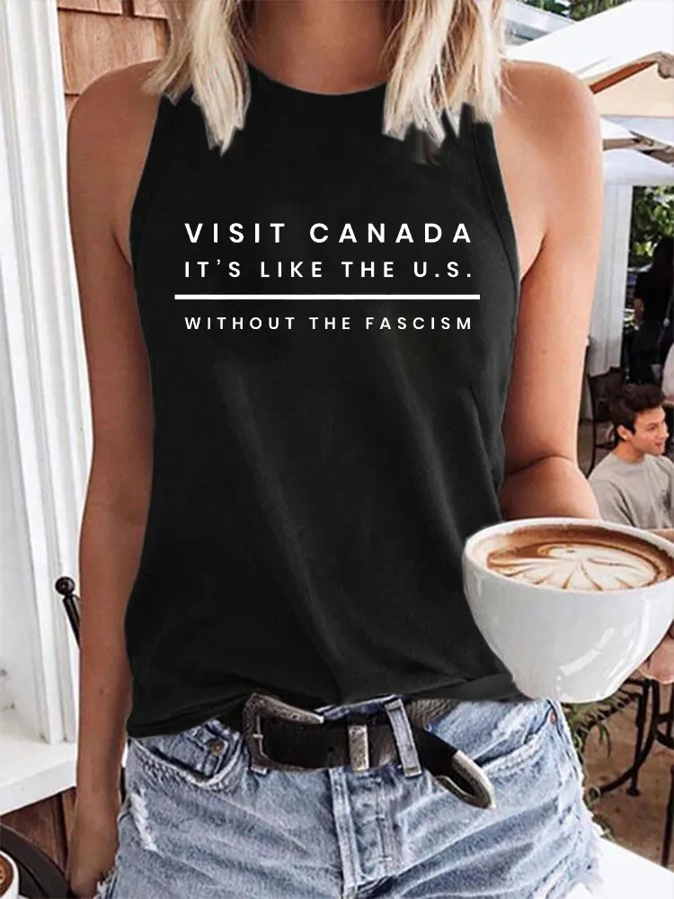 Women's Visit Canada It'S Like The U.S. Without The Fascism Crew Neck Vest