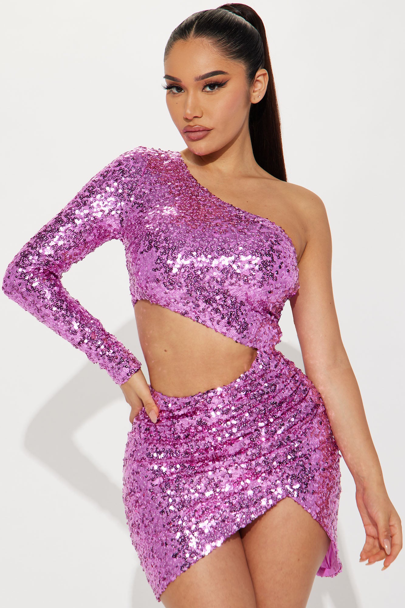Brie Sequin Mini Dress - Magenta