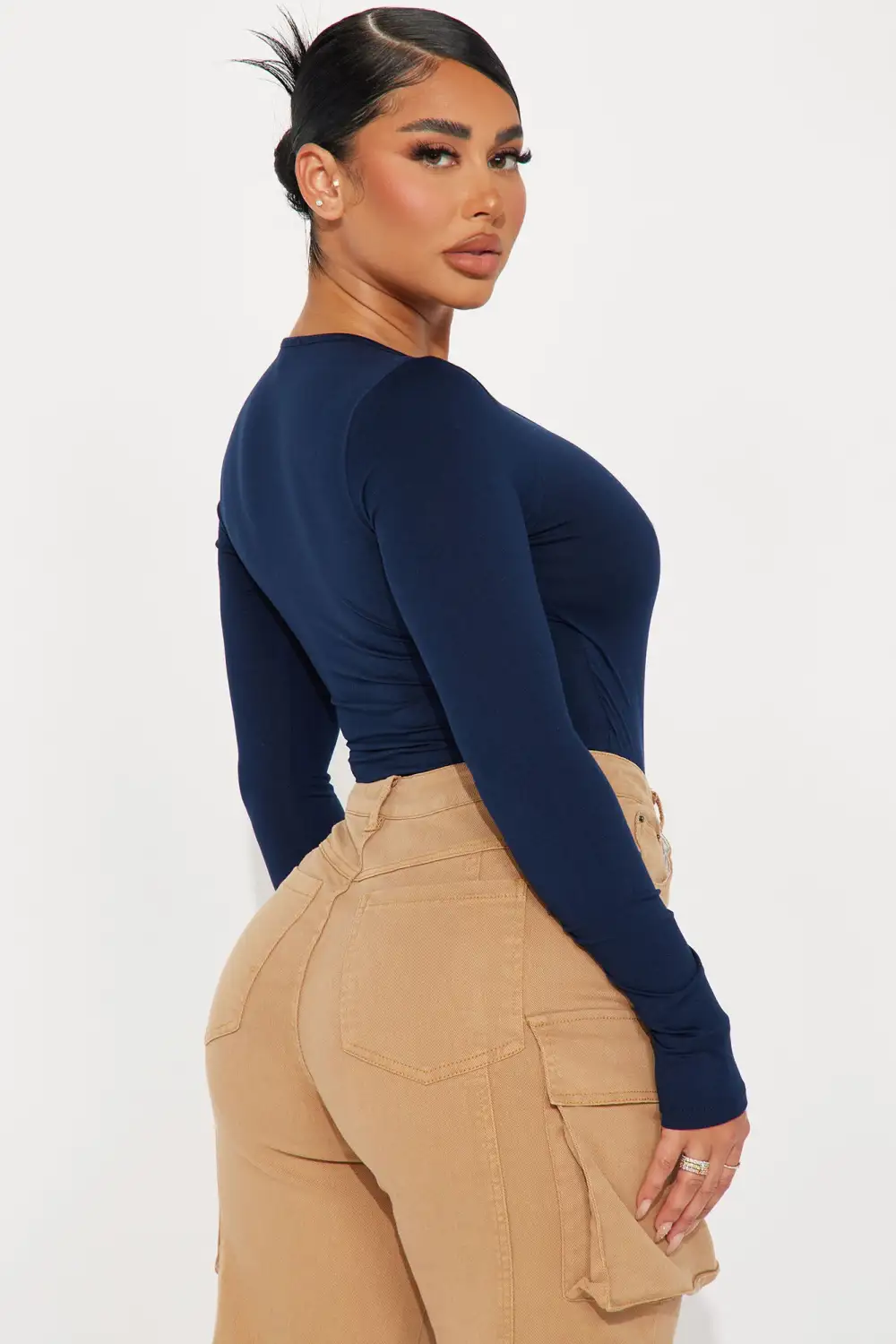 Bonnie Surplice Bodysuit - Navy