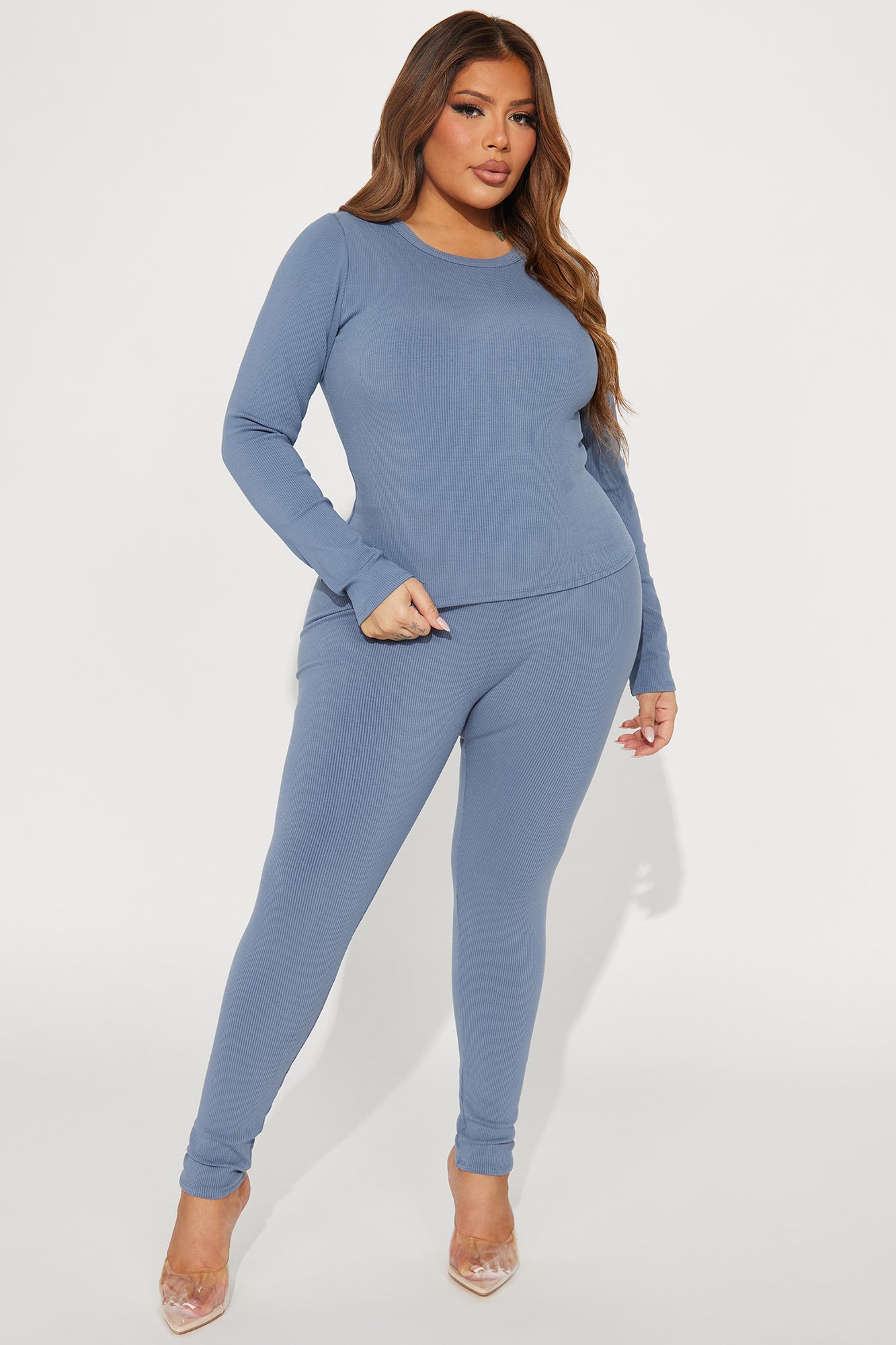 Braelynn Snatched Pant Set - Charcoal