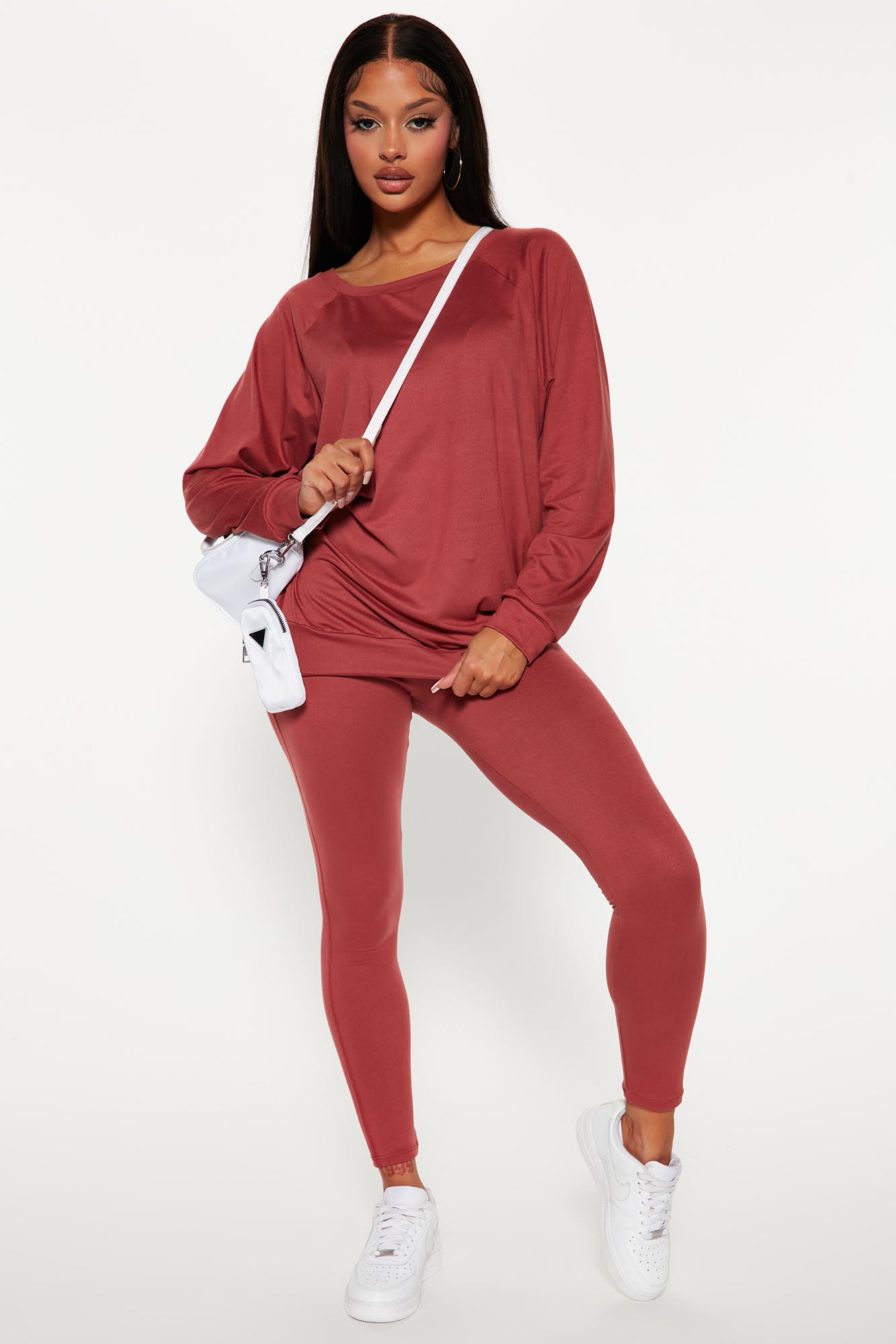 Kick Back Legging Set - Marsala