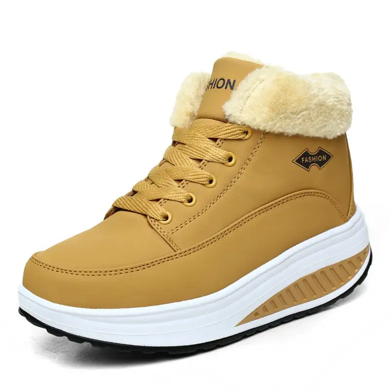 Cilool Plush Warm Winter Boots Women's Platform  Ankle Swing Shoes