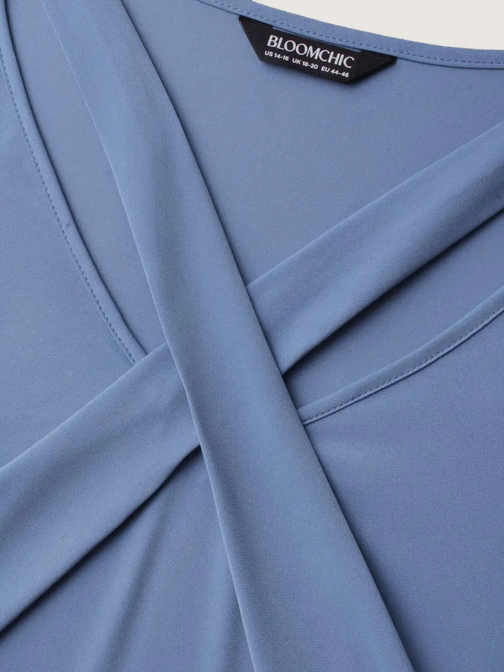 Criss Cross Neckline Puff Sleeve Gathered Blouse