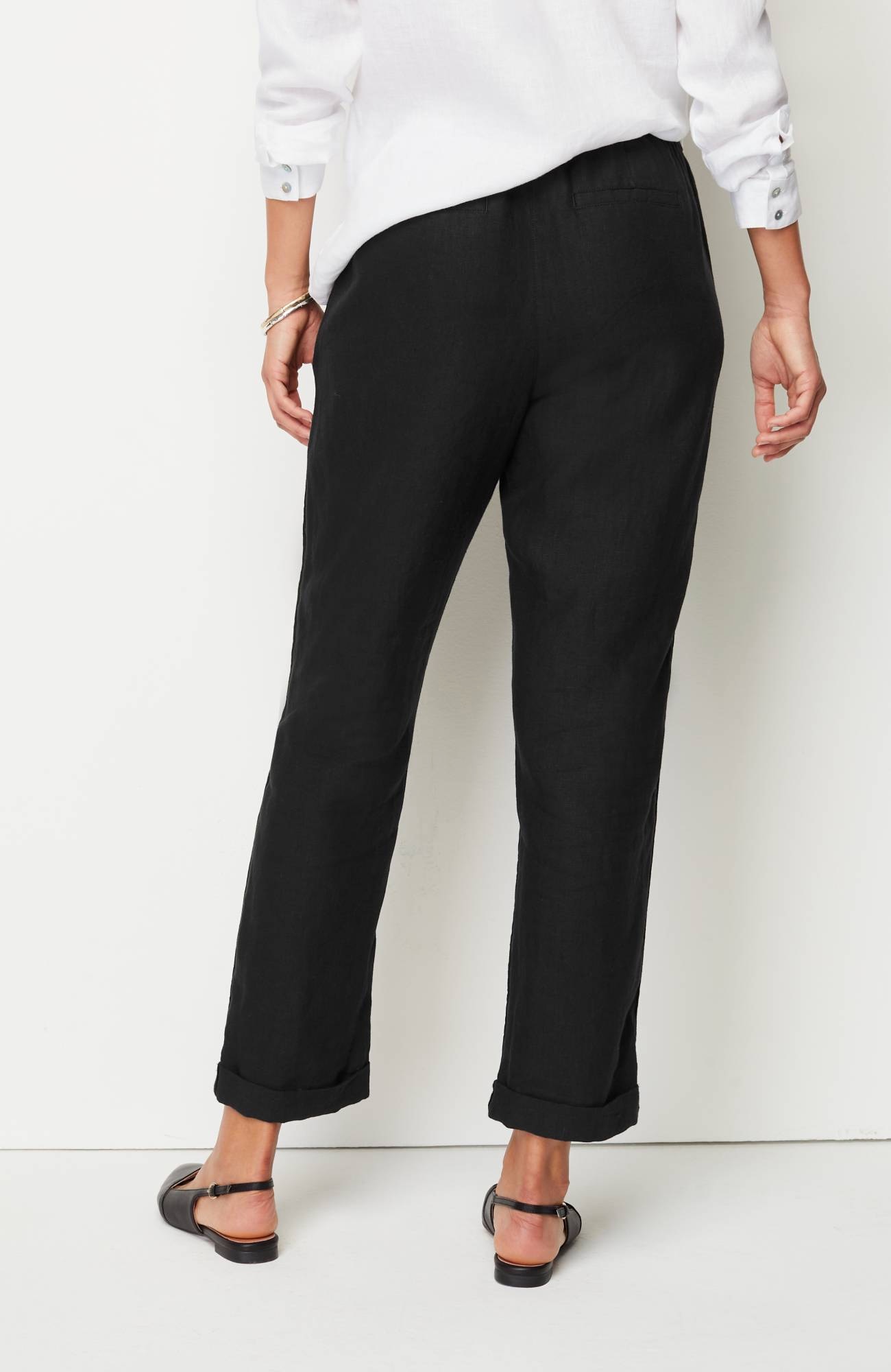 Relaxed Linen Straight-Leg Pants