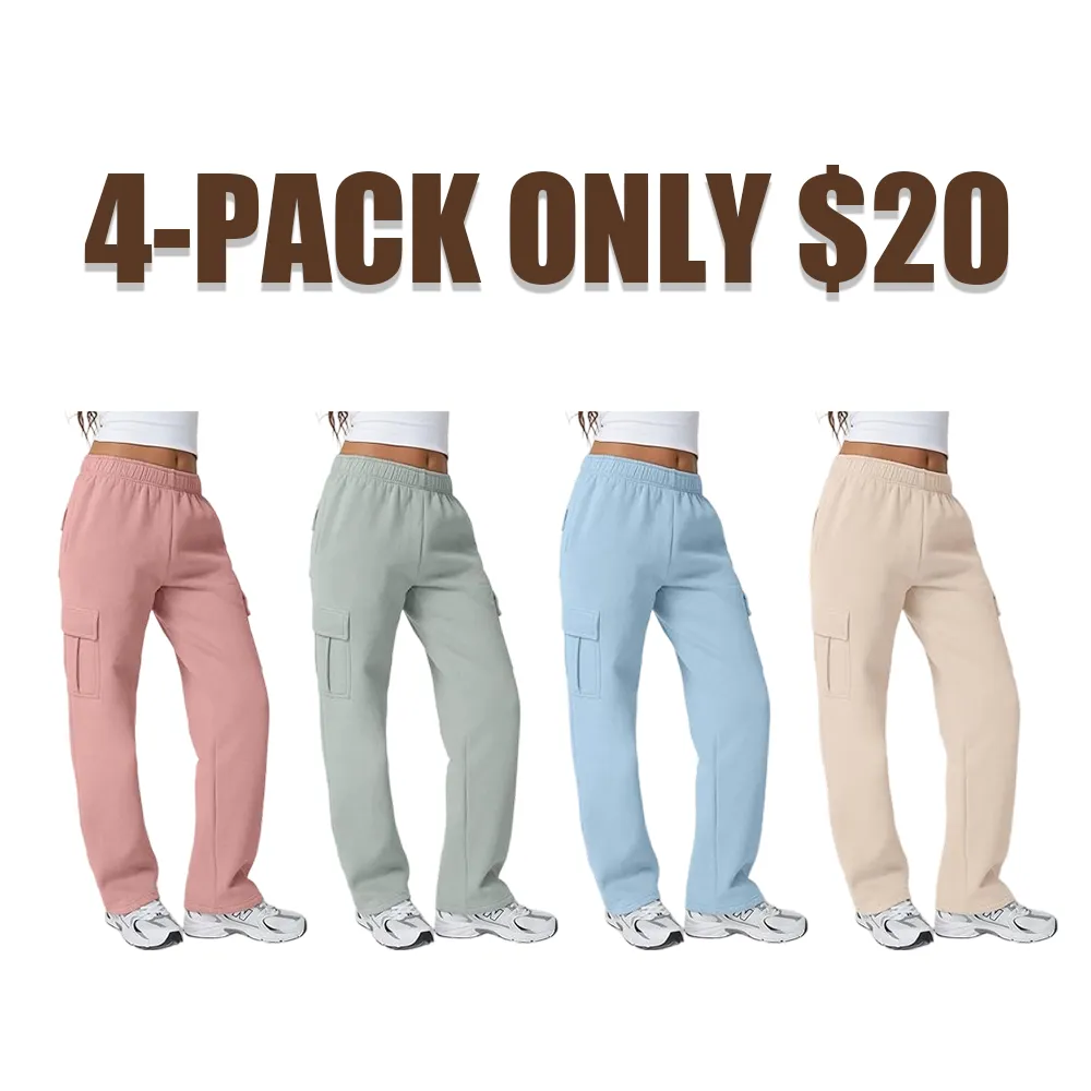 Womens Baggy Elastic Waist Sweatpants Casual Fleece Long Pants