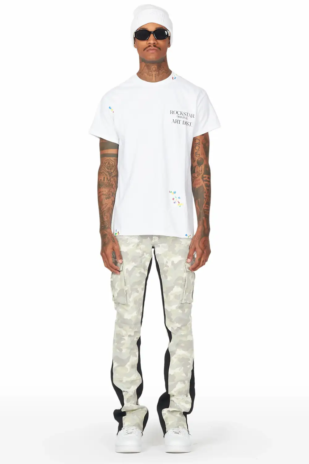 Decimus Light Camo Stacked Flare Jean