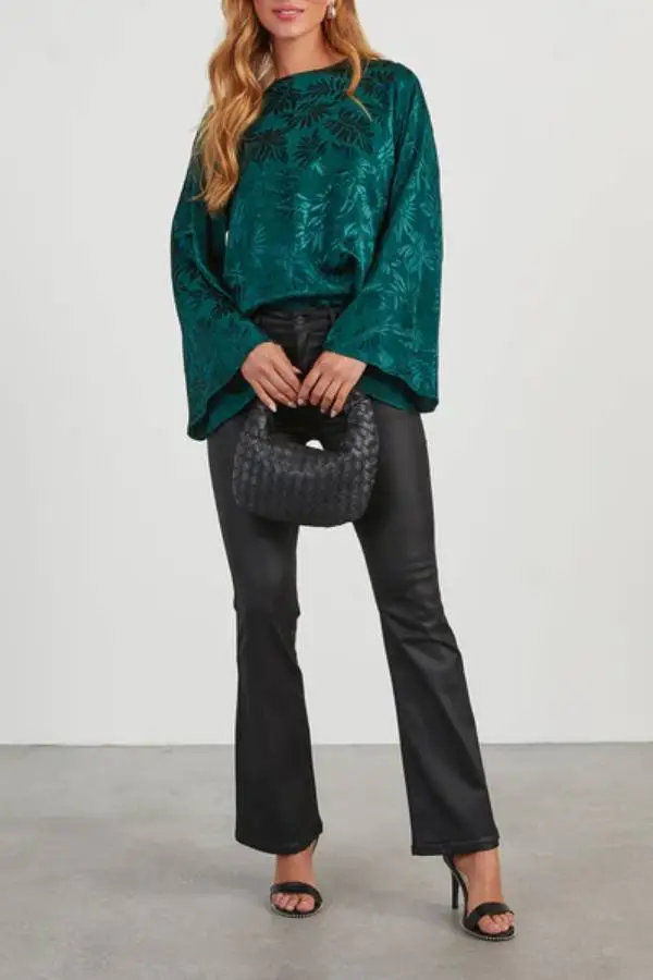 Odette Embossed Wide Sleeve Top