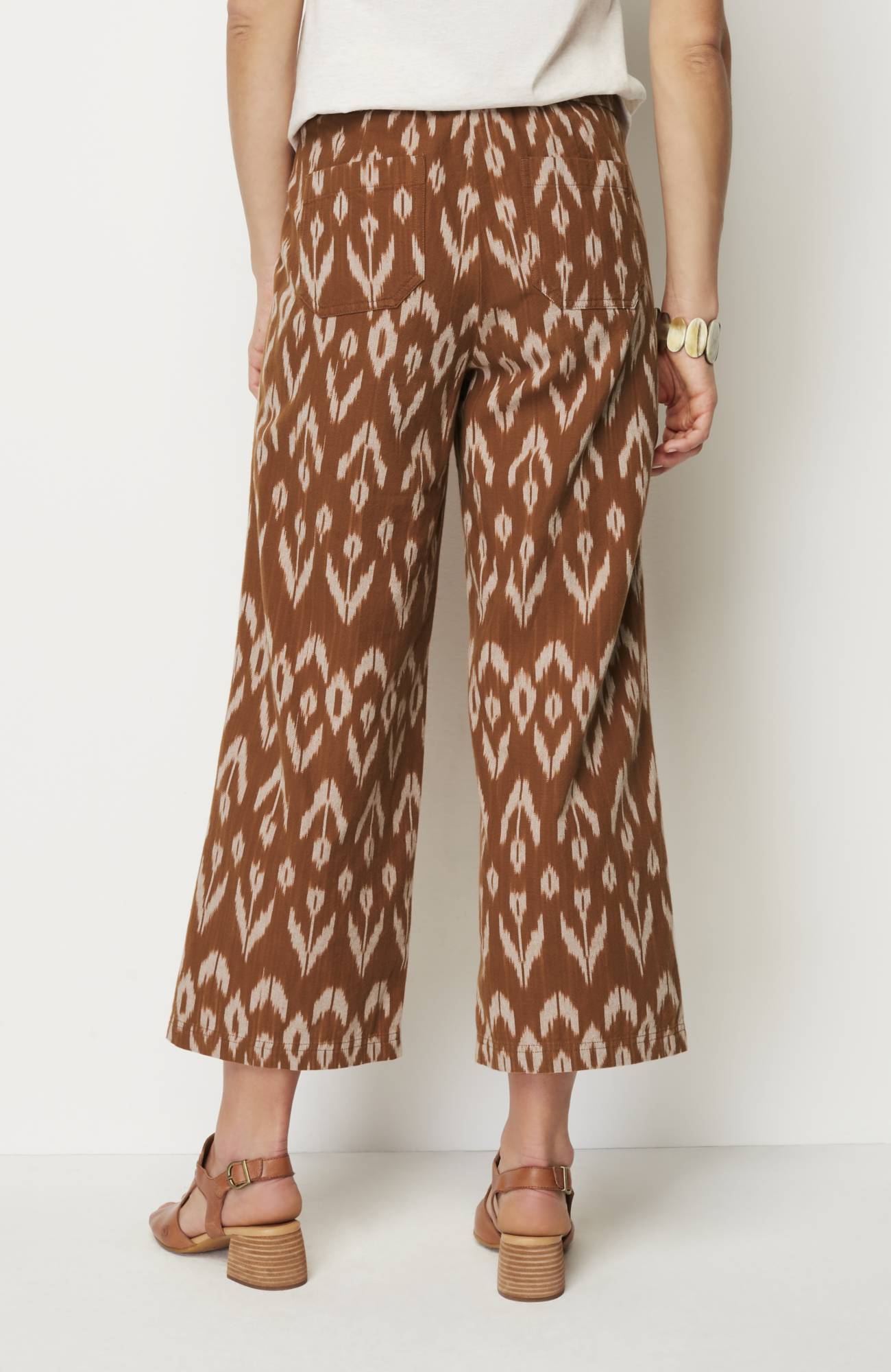 Pure Jill Ikat Wide-Leg Crops
