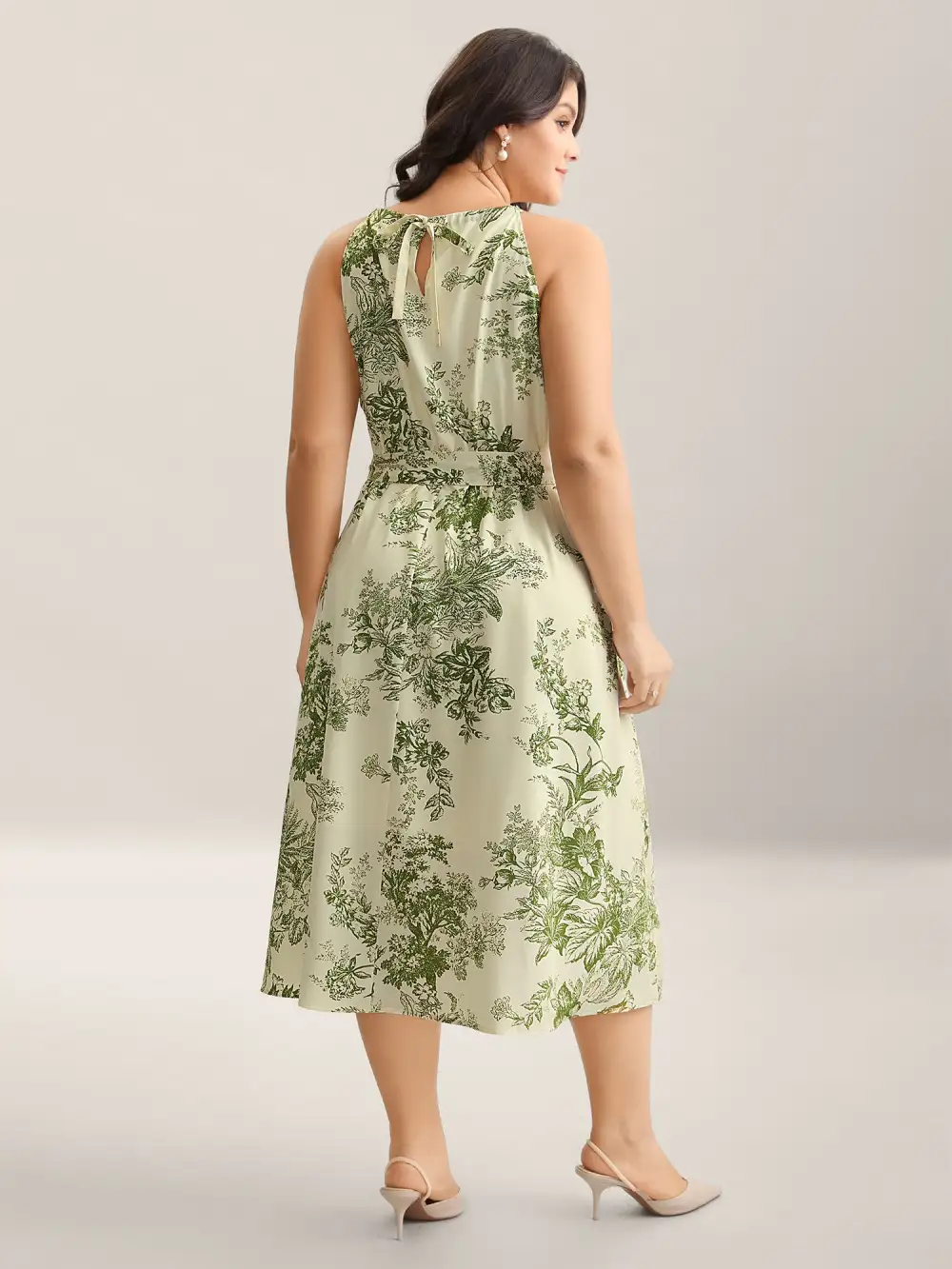 Spring Time Florals Sleeveless Midi Dress