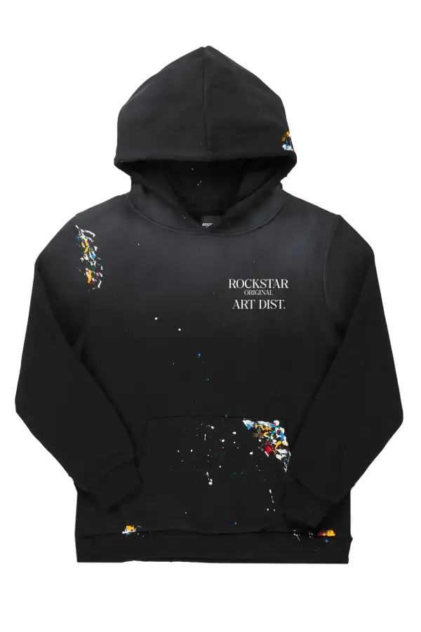 Rockstar Art Dist. Black/White Graphic Hoodie