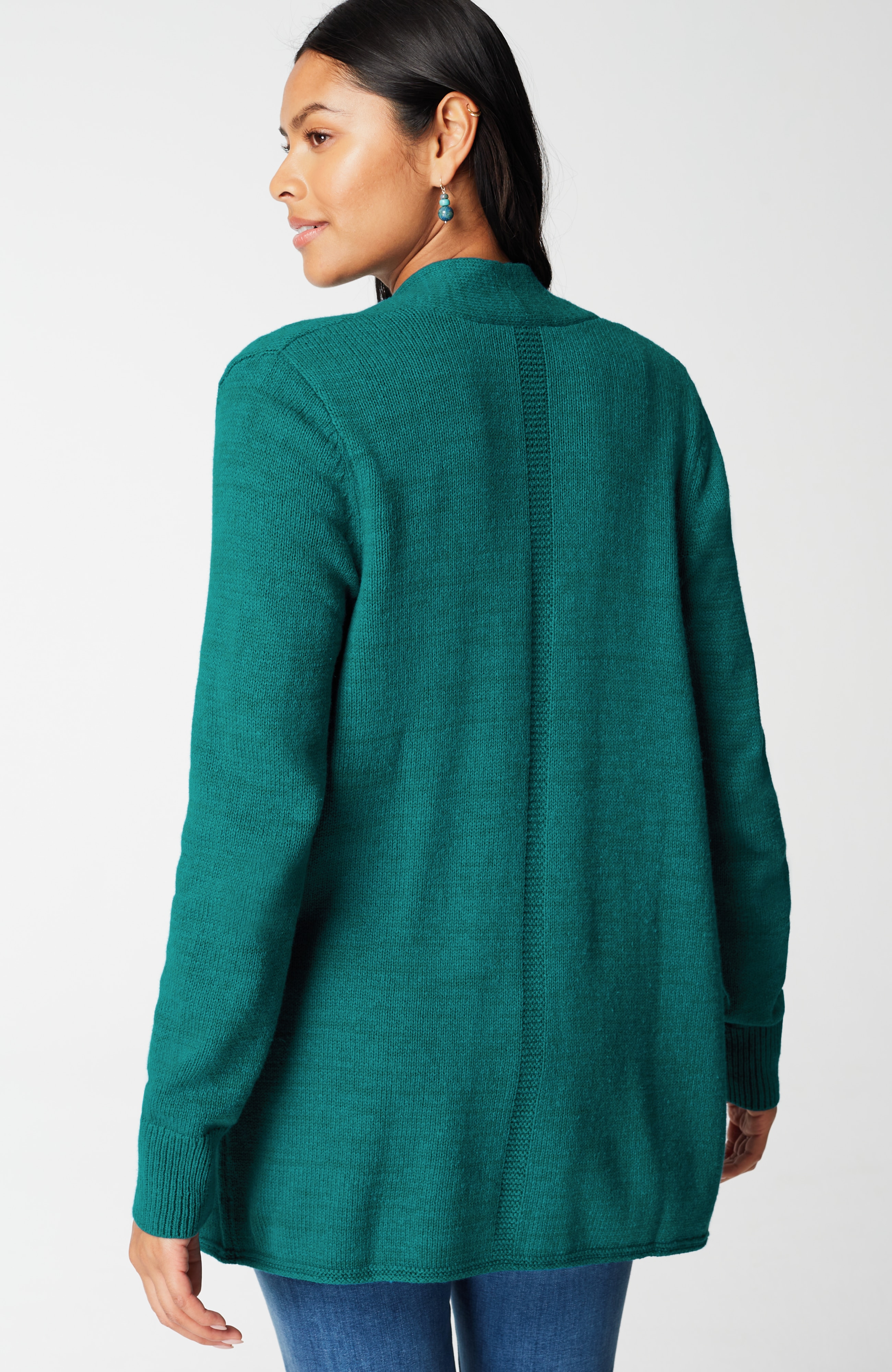 Open-Front Shawl-Collar Cardi