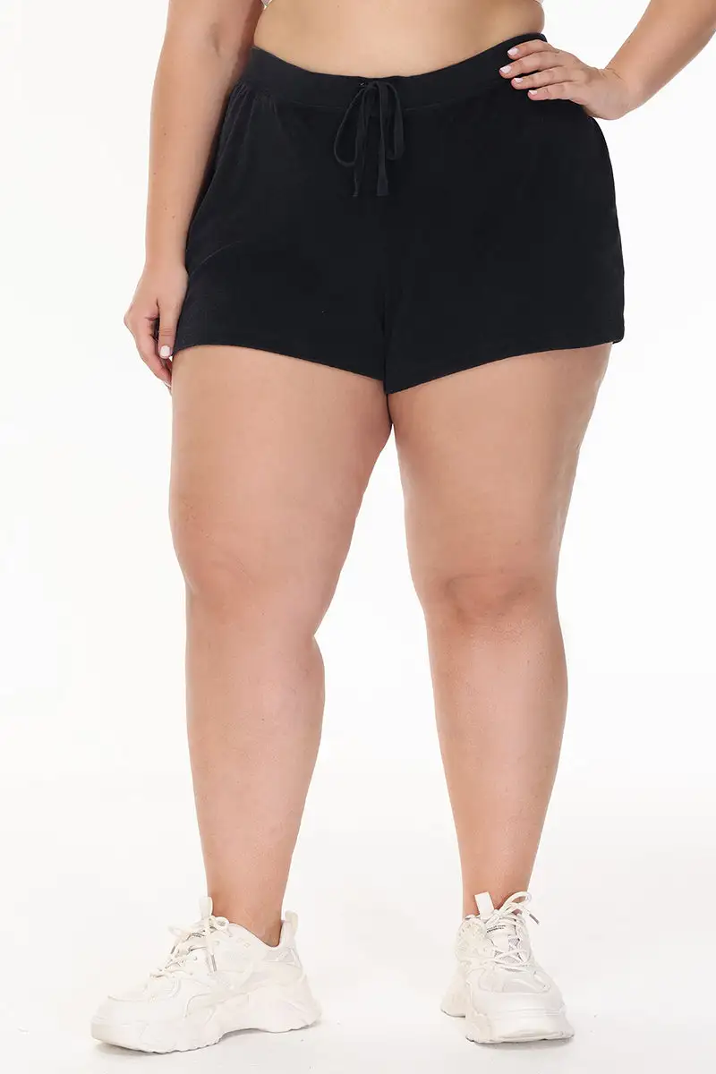 Plus-Size Big Bling Towel Terry Shorts