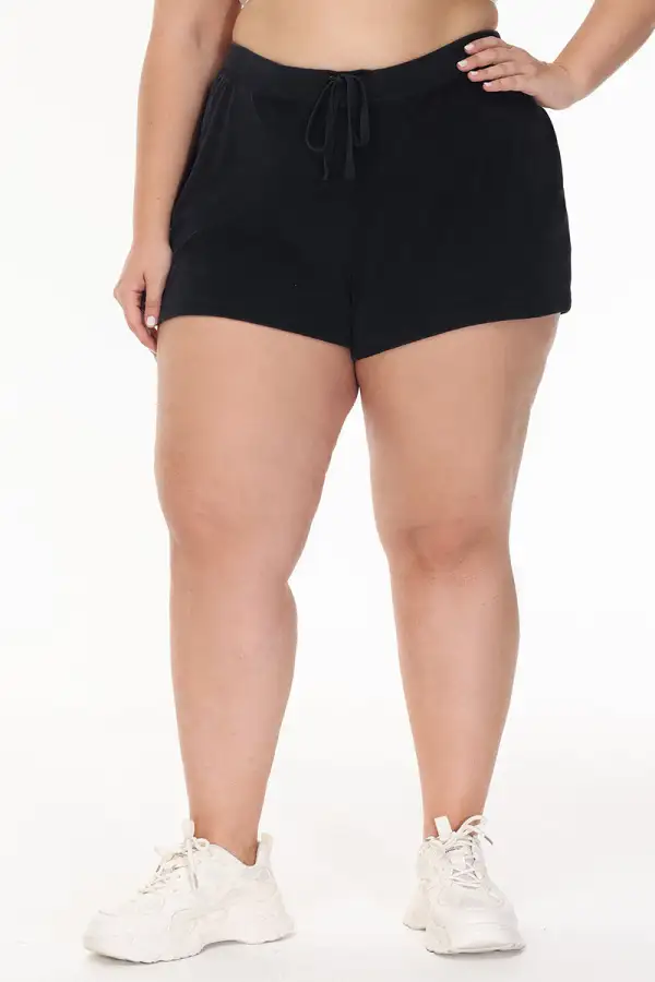 Plus-Size Big Bling Towel Terry Shorts