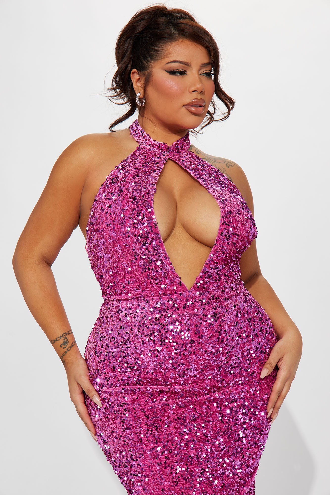 Sarah Sequin Gown - Fuchsia