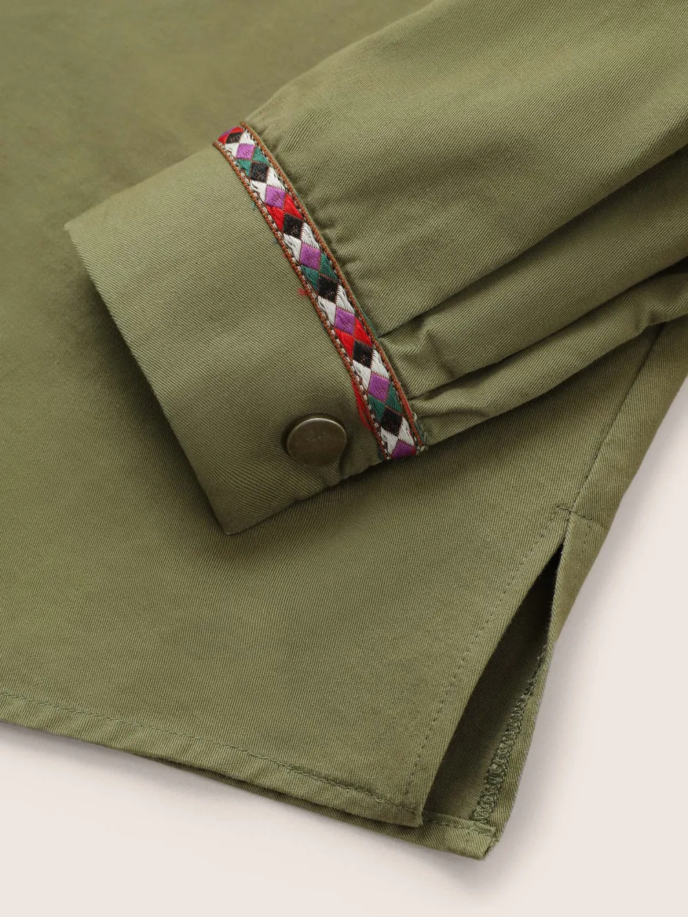 Bandana Embroidered Patched Pocket Jacket