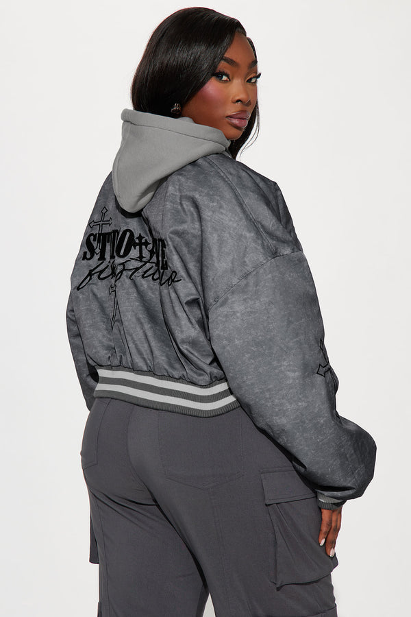 In The Studio Bomber Jacket - Grey