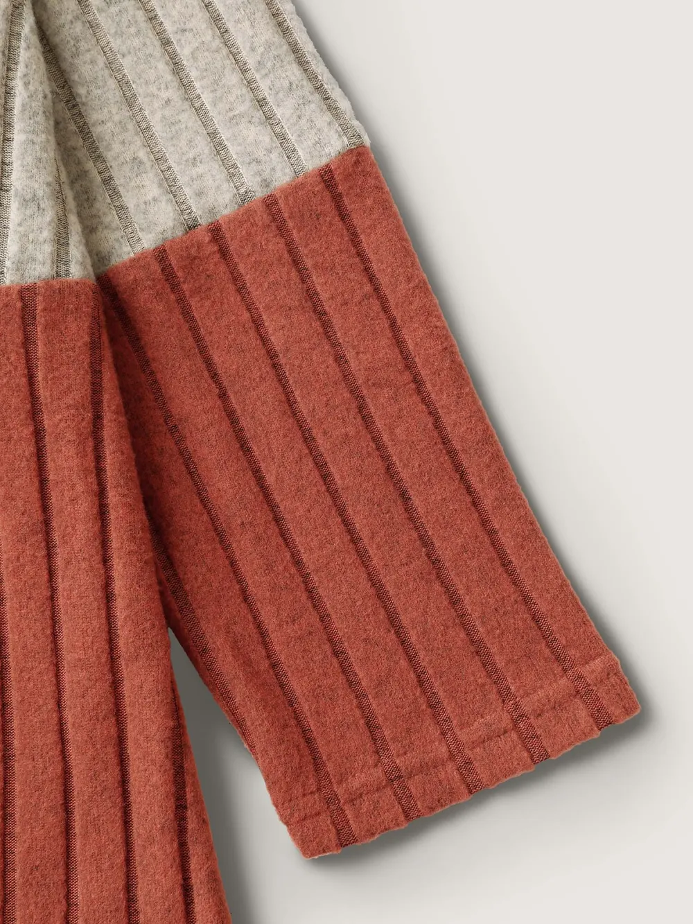 Color Block Half Zipper Ribbed Hoodie