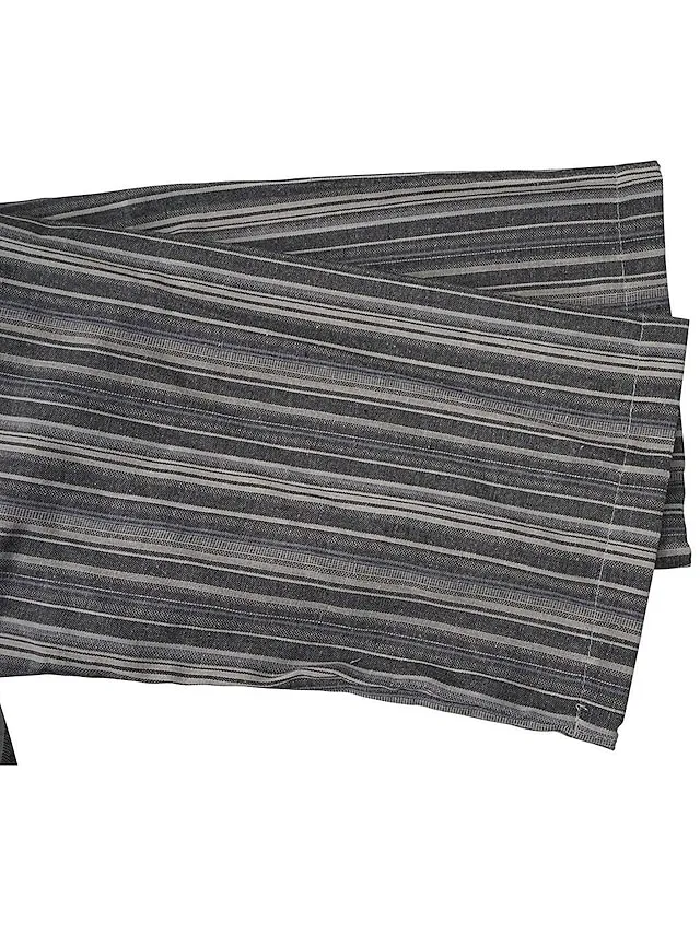 Women's Cotton Linen Maxi Tartan Dress Casual Split Neck Rolled Cuff Long Sleeve Spring Summer